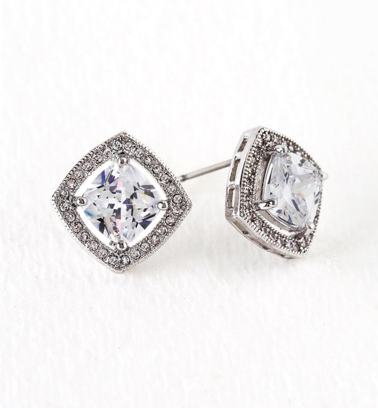 Crystal 18K White Gold Earrings | Mix Mix Style [Hot Seller]