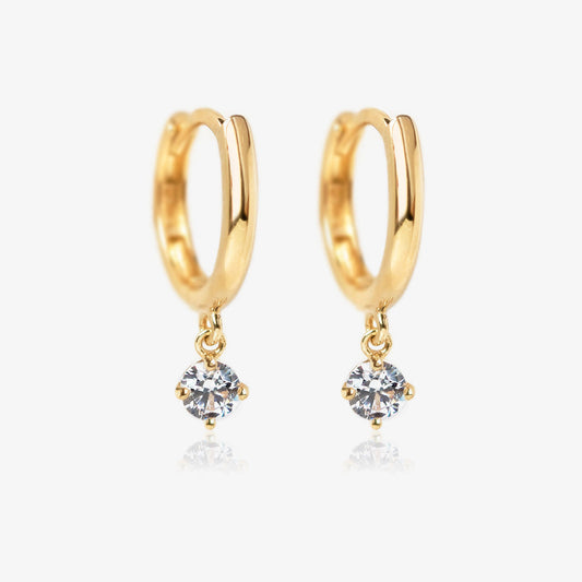 Moissanite Dangle Huggie 18K Gold Plated Earrings | Mix Mix Style [Hot Seller]