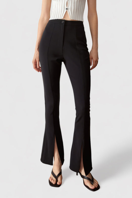 Trousers with Slit - Black | Mix Mix Style [Hot Seller]