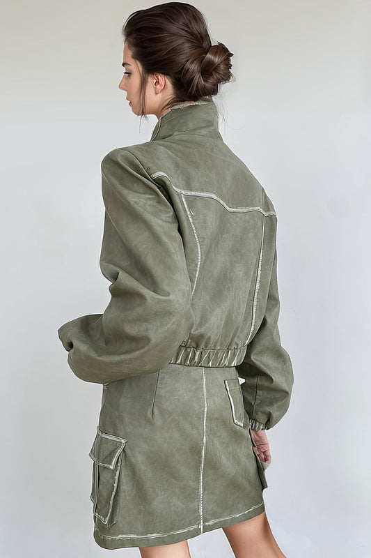 Jacket and Skirt 2-Piece Set - Green | Mix Mix Style [Hot Seller]