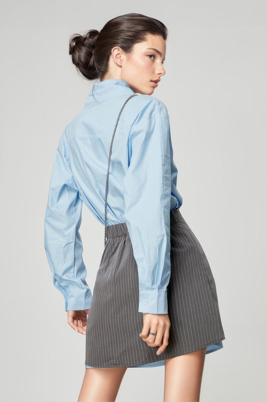 Shirt and Skirt 2-Piece Set - Blue | Mix Mix Style [Hot Seller]