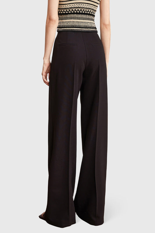 High Waisted Trousers with Topstitching - Black | Mix Mix Style [Hot Seller]