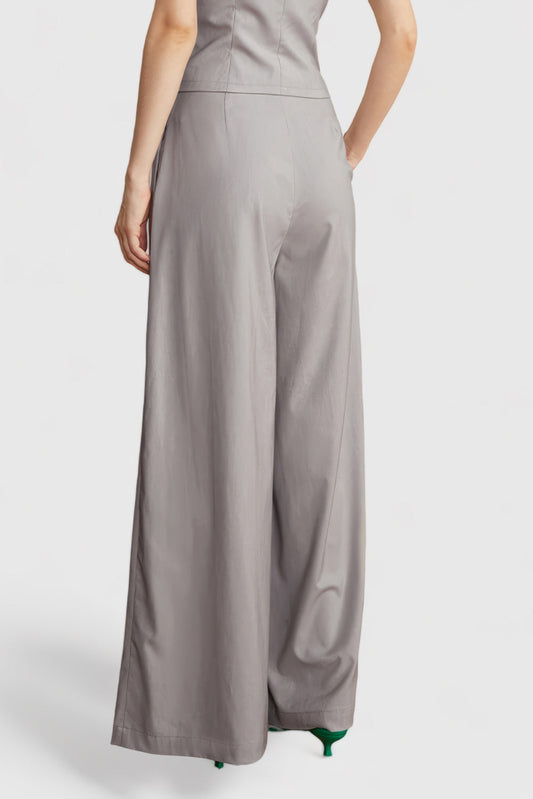Wide Leg Trousers - Grey | Mix Mix Style [Hot Seller]