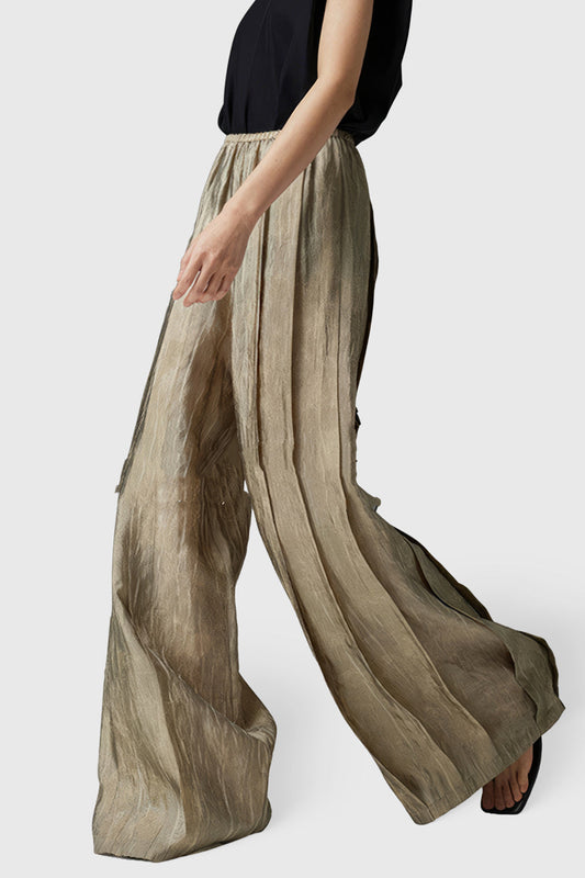 Pleated Wide Trousers - Beige | Mix Mix Style [Hot Seller]