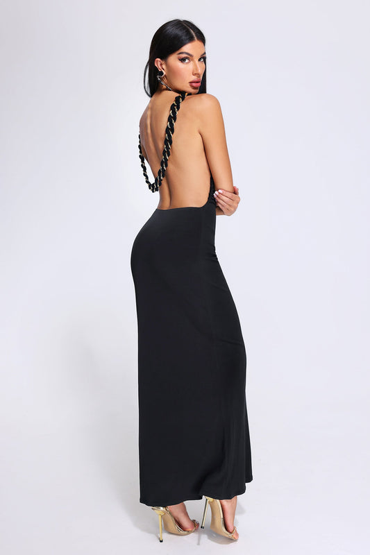 Black Backless Maxi Dress | Mix Mix Style