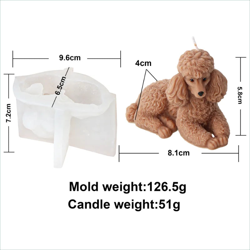Large Dog Silicone Mold Candle Making Mould DIY Soy Wax Resin Molds