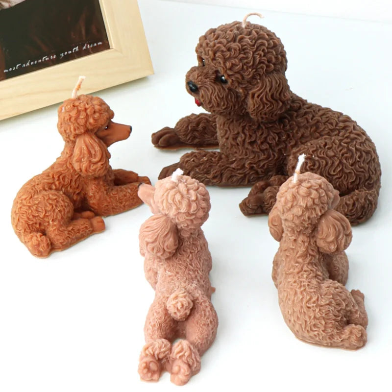 3D Teddy Dog Silicone Candle Mold Poodle DIY Soap Resin Plaster Mould – Mix  Mix Style