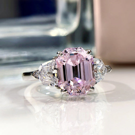 18k White Gold Plated, Moissanite Pink Diamond Ring  | Mix Mix Style [Hot Seller]