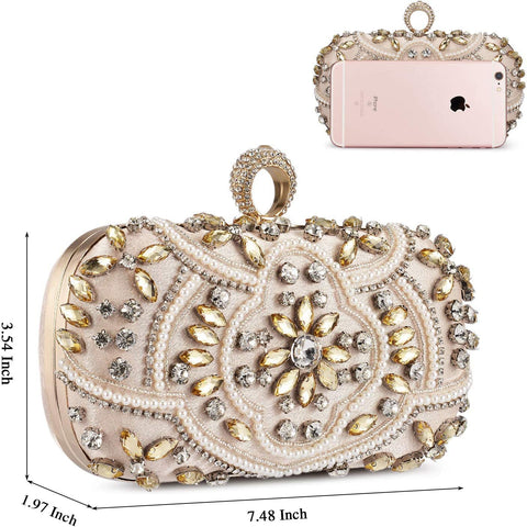 Diamond Evening Ladies Hard Shell Clutches With Detachable Chain Strap for Parties Wedding Clubs Evening Bags | Mix Mix Style [Hot Seller]