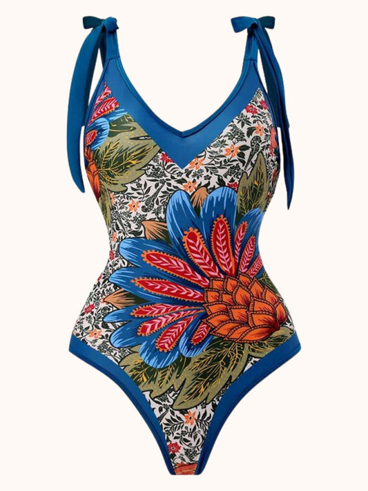 Pineapple Printed Swimwear Two Piece Set in Blue | Mix Mix Style