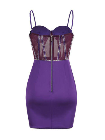 Corset Satin Mini Dress In Purple | Mix Mix Style [Hot Seller]