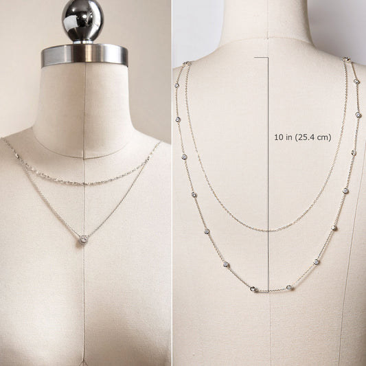Moissanite U Drape s925 Sterling Silver Back Necklace | Mix Mix Style [Hot Seller]