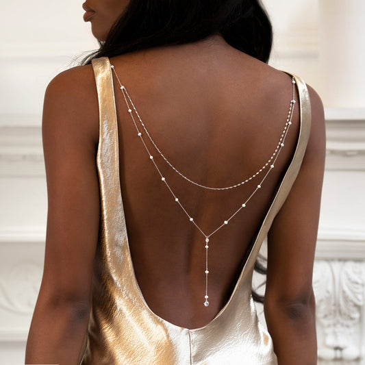 Pearl Y Lariat s925 Sterling Silver Back Necklace | Mix Mix Style [Hot Seller]