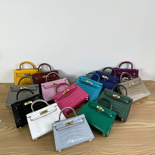 High-quality crocodile pattern Kelly bag second generation mini handbag  messenger Handbags | Mix Mix Style [Hot Seller]