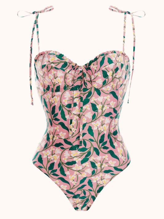 Floral Swimwear Two Piece Set in Pink | Mix Mix Style