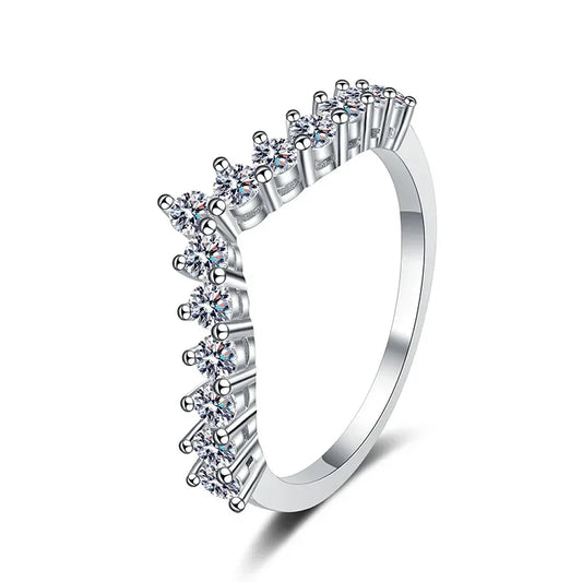Moissanie Diamonds 18k White Gold Plated V-Shaped Tail Ring | Mix Mix Style [Hot Seller]