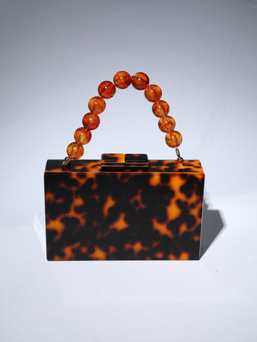 Sama Acrylic Beaded Clutch In Amber Handbags & Evening Bags | Mix Mix Style [Hot Seller]