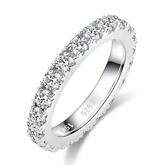 Eternity Band Diamond 2.3CT Moissanite 18k White Gold Plated Ring | Mix Mix Style [Hot Seller]