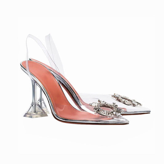 Elegant Crystal High Heel Sandals | Women's Pointed Stilettos | Mix Mix Style [Hot Seller]