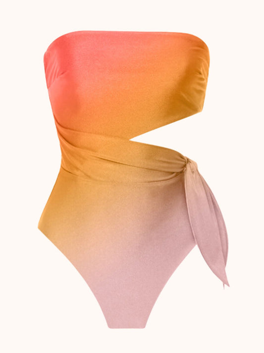 Multicolor Trillian Strapless Ombre Swimwear Two Piece Set | Mix Mix Style