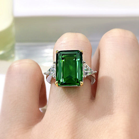 Emerald Cut Moissanite Engagement Ring | 925 Sterling Silver | Mix Mix Style [Hot Seller]