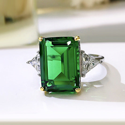 Emerald Cut Moissanite Engagement Ring | 925 Sterling Silver | Mix Mix Style [Hot Seller]