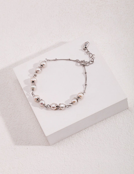Freshwater Pearl and Sterling Silver Bracelet | Mix Mix Style [Hot Seller]
