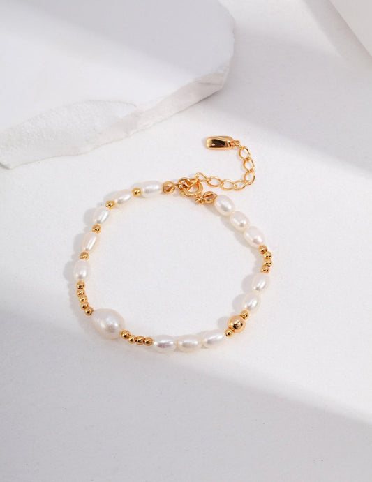 Classic and Simple Akoya Pearls and Sterling Silver Bracelet | Mix Mix Style [Hot Seller]