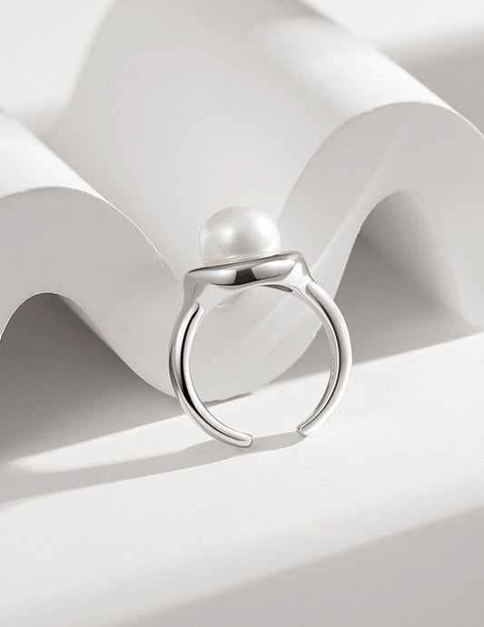 Akoya Pearl 925 Sterling Silver Open Adjustable Ring | Mix Mix Style [Hot Seller]