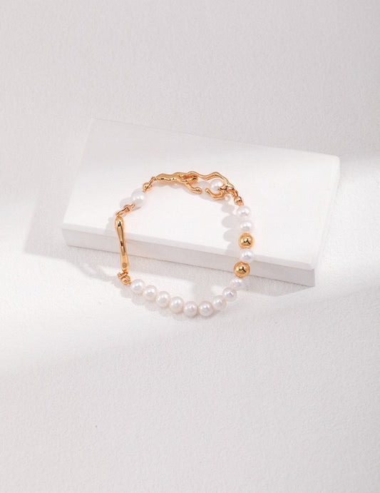 Akoya Pearl and Sterling Silver Beads Bracelet | Mix Mix Style [Hot Seller]