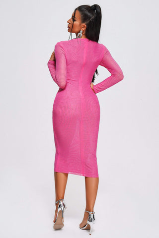 Lucida Crystal-embellished Midi Dress - Pink