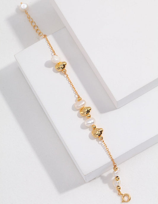 Lovely Sterling Silver and Akoya Pearl Bracelet | Mix Mix Style [Hot Seller]