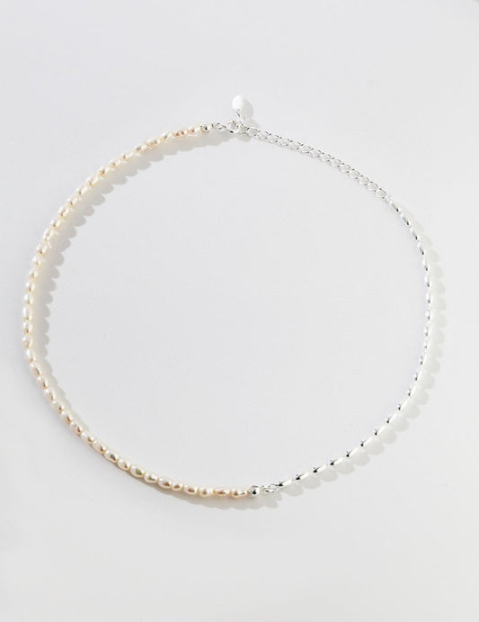 Akoya Pearl and Sterling Silver Beads Necklace | Mix Mix Style