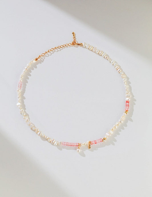 Akoya Pearl and Pink Gemstone Necklace | Mix Mix Style [Hot Seller]