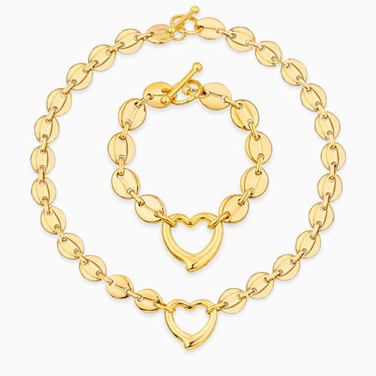 Thiva Heart Pendant Jewelry Set